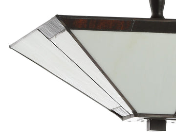 Julian 15.7" Tiffany Style Glass/Metal LED Semi - JONATHAN Y